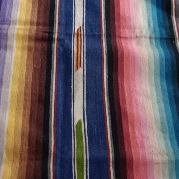 Vintage Mexican Saltillo Serape Wool Blanket - Picture 7 of 13